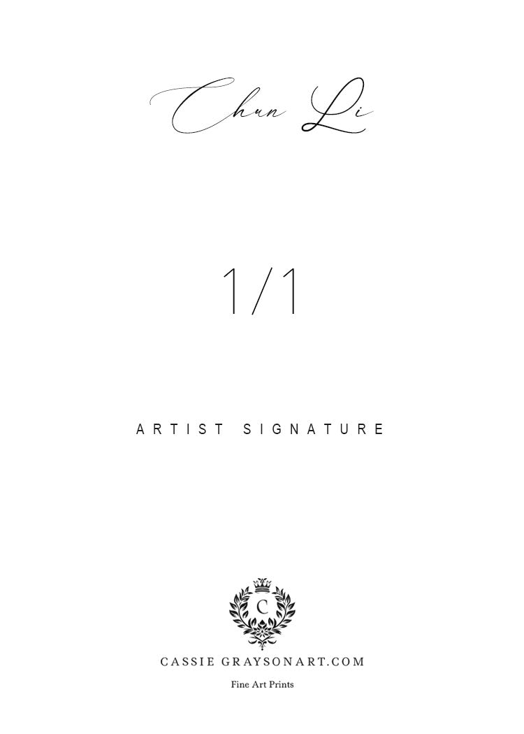 Chun Li Superhero 1/1 Original One Of A Kind Card Artist Signed