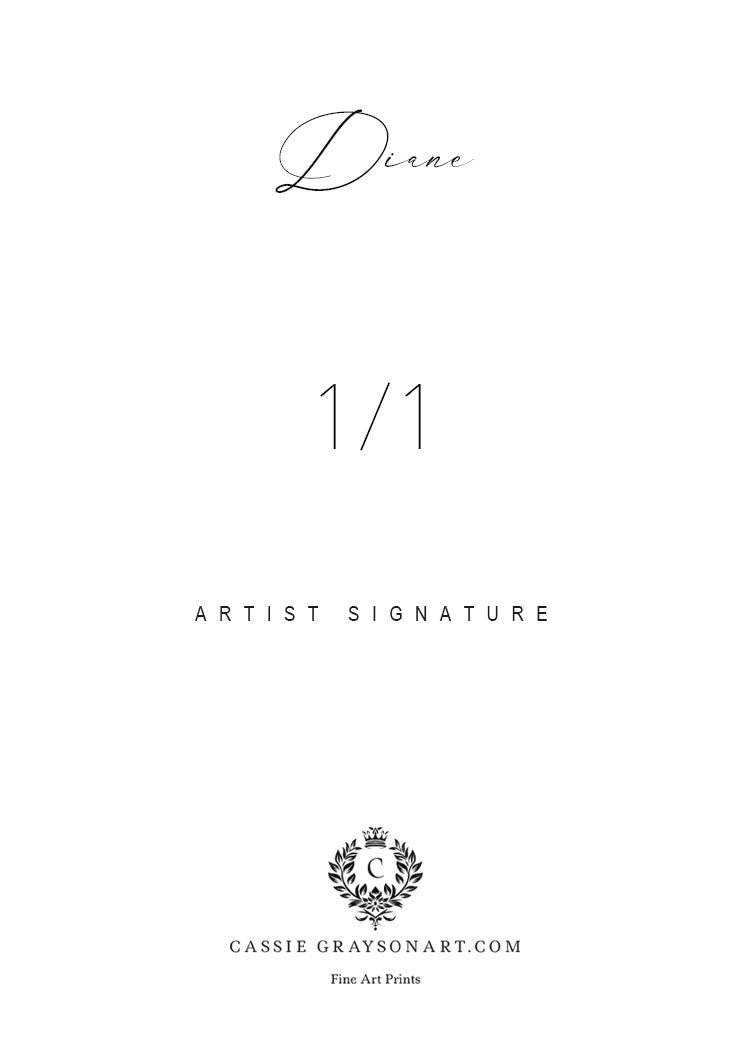 Diane Anime Waifu 1/1 Original One Of A Kind Card Artist Signed